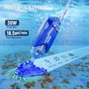 Cordless Pool Vacuum for Above Ground & Inground Pools, 18.5GPM Suction with 2 Brush Heads for Leaves, Debris, with Telescopic Pole Back-Friendly Cleaning, Hot Tub Spa Handheld Cleaner (Blue)