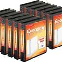 Cardinal Economy 3-Ring Binders, 1.5", Round Rings, Holds 350 Sheets, ClearVue Presentation View, Non-Stick, Black, Carton of 12 (90630)