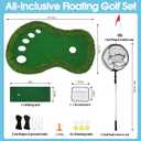 Floating Golf Green for Pool, Patented Pool Golf Game Floating Mat with Ball Retrieve Net/Scoreboard for Party & Training
