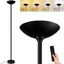 Stepless Dimmable Floor Lamp,30W 3000LM Super Bright LED Torchiere Floor Lamps with Remote & Touch Control,71 in Tall Modern Standing Lamp for Living Room Bedroom Office,2700k-6500k,Black