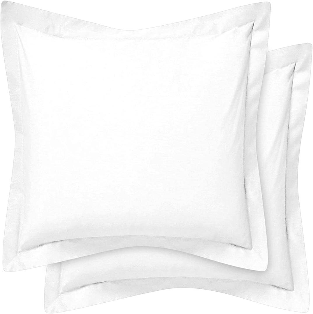 100% Egyptian Cotton Euro Pillow Shams Set of 2 by CharlottelyHues 1000 Thread Count European Square Pillow Covers - Hotel Quality, Natural, Soft Bed Cushion Shams - (Euro 26''x26'', White)