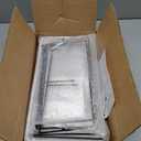 3-Tier Melamine Serving Tray Set, 14"x7" Platters for Serving Food, White Reusable Trays with Black Metal Display Stand for Cupcakes, Serving Food, Dessert, Fruit, Cookie, Black