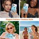 SCORPIFY for iPhone 17 Pro Case [Compatible with MagSafe] with Blue Celestial Ripples and Wave Texture, Cute Magnetic Phone Cover Bumper for Women Girls, Glitter Sparkle Pattern with Gold Accents