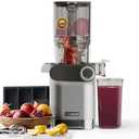 Anybear Cold Press Juicer, 200W Slow Masticating Juicer 4.3" Large Feed Chute Fit Whole Fruits Vegetables | Heavy Duty Auger | Tritan Materials | BPA Free | Easy to Clean (Silver)