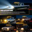 PSEQT 5Pcs Cab Roof Marker Lights Amber 16 LED Top Clearance Marker Light Kits Compatible with F150 F250 F350 1980-1997 Super Duty Pickup Trucks 12V Signal Running Light with Amber Cover