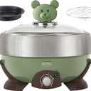 1L Portable Electric Hot Pot Set,3-in-1 Electric Shabu Shabu Pot Mini Cooker (Steam/Boil/Fry) for College Dorm/Camping/Travel Cooker,1 Person Hotpot,UL Listed &FDA Certification