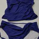 Pink Queen Two Piece Tankini Bathing Suit for Women's Ruched Tummy Control Swimsuit Sets with Bikini Bottom Large