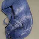 SUKRI Pastel Light Blue Bob Wigs with Bangs for Women Loose Wavy Wig 12 Inch Shoulder Length Bob Synthetic Cosplay Wig for Girls Colorfed Costume Wigs (Light Blue)