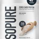 Isopure Zero Carb 100% Pure Whey Isolate Protein Powder, Lactose Free, Gluten Free, with Vitamins, Unflavored, 25g Protein Per Serving, 3 Lbs, 47 Servings, BB Date: 9/26/2027