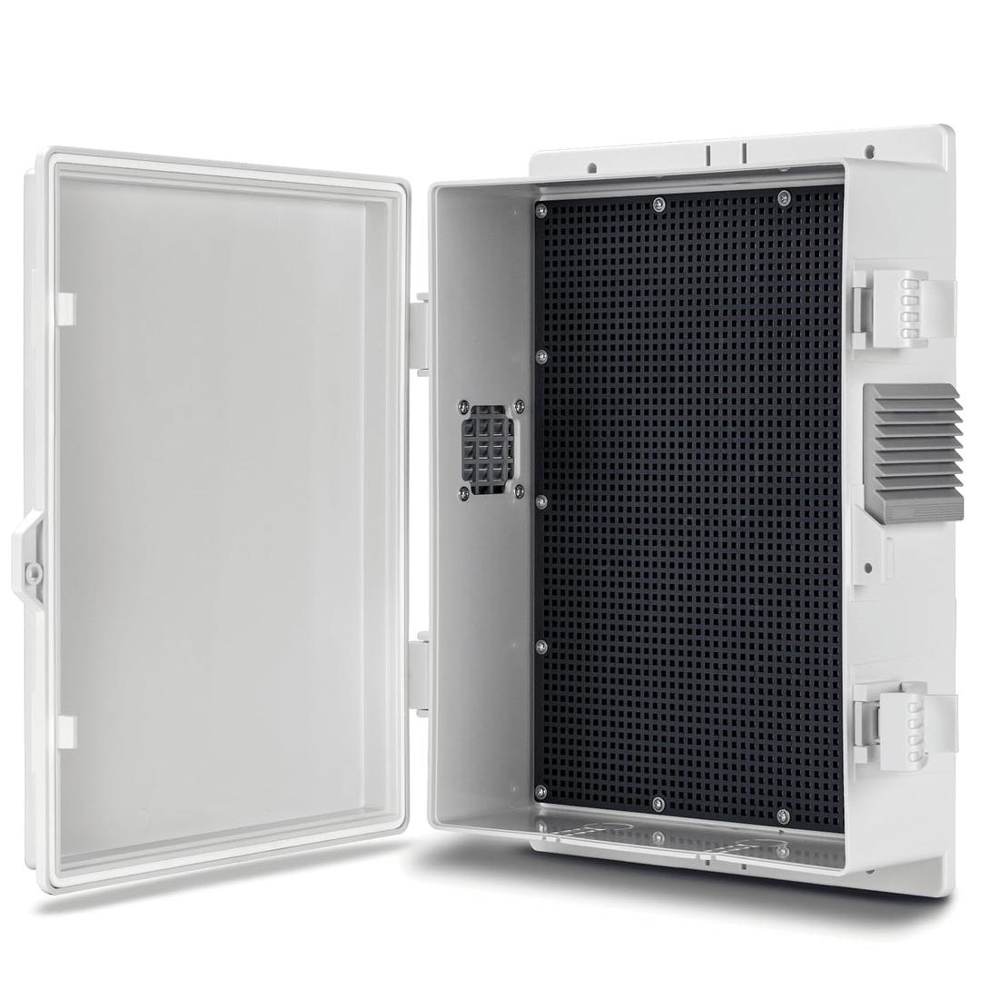 Namunanee Outdoor Electrical Junction Box, ABS Water Resistant Enclosure with Internal Mounting Panel & Hinged Cover (13" H* 9.2" L* 3.7" W)
