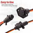 12-24V 10 Gauge 3 Wire Plug for a Trolling Motor, Compatible with Minn Kota Marine Boat kayak Waterproof Trolling Motor Plug and Receptacle Set, Trolling Motor Socket Quick Connect, 3 Prong