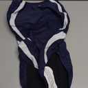 Speedo Women's Swimsuit One Piece Creora Highclo Quantum Splice High Cut Solid (10, Fusion Navy/White)