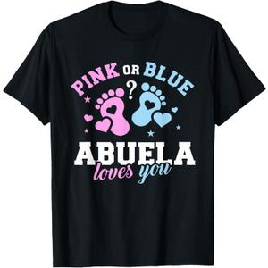 Gender Reveal Abuela Grandma T-Shirt, Large