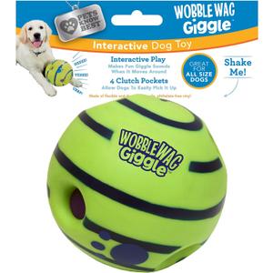 Wobble Wag Giggle Ball, Interactive Dog Toy, Fun Giggle Sounds When Rolled or Shaken, Pets Know Best