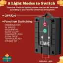 6 Packs Christmas Bell Solar Garden Lights with 8 Light Modes, 21.65 Inches Tall Christmas Outdoor Light with 20 LEDs Each, Solar Outdoor Xmas Decor for Garden, Path, Patio (Warm White)