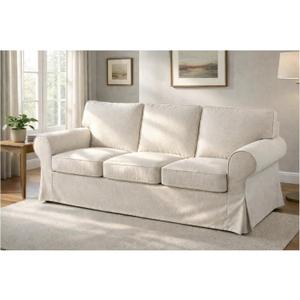 Heavy Duty UPPLAND (Not EKTORP) Sofa Cover Replacement Compatible with IKEA UPPLAND 3 Seat Sofa, Loveseat, Armchair, Sectional Corner, or Footstool Slipcover Only (Uppland 3 Polyester Beige)