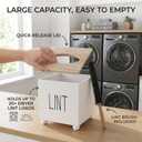 Lint Bin for Laundry Room, Farmhouse Lint Box, Wooden Lint Holder with Lid, Lint Container for Laundry Room Decor, Dryer Lint Trash Can for Laundry Accessory Organization