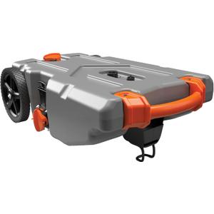 Camco Rhino 36-Gallon Camper/RV Tote Tank - Features Large Heavy-Duty No-Flat Wheels & Built-In Gate Valve - Removable Steel Tow Adapter, 3 Sewer Hose & More RV Accessories (39006)