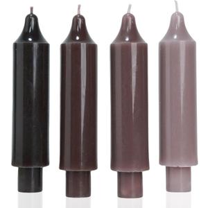 Brown Short Taper Candle Stick Dripless Dinner Candle for Wedding Party Decoration Home Dinner,6.5inch,4 Pack,Gradient Brown