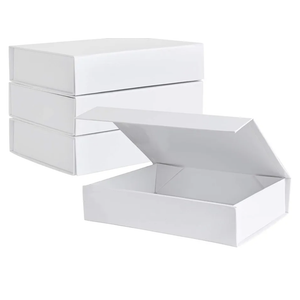 Purple Q Crafts White Hard Gift Box with Magnetic Closure Lid 7 inch x 5 inch x 1.6 inch Rectangle Small Boxes For Gifts