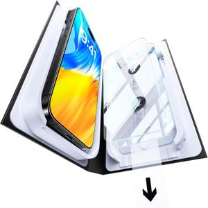 2 x Military-Grade Tempered Glass for iPhone 17 Pro Screen Protector[Easy Installation No Bubble] Screen Protector 17Pro Tempered Glass[Military Shatterproof] Full Coverage 2 Pack