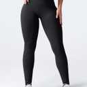 VOYJOY Women Seamless Impact Leggings Scrunch Workout Leggings Medium Waist Tummy Control Butt Lifting Gym Yoga Pants (Black, M)