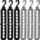 Closet Organizers and Storage,College Dorm Room Essentials, Multifunctional Organizer Magic Space Saving Hangers with 9 Holes Storage Organization for Wardrobe Black Gray (5 Pack, Multicolor)