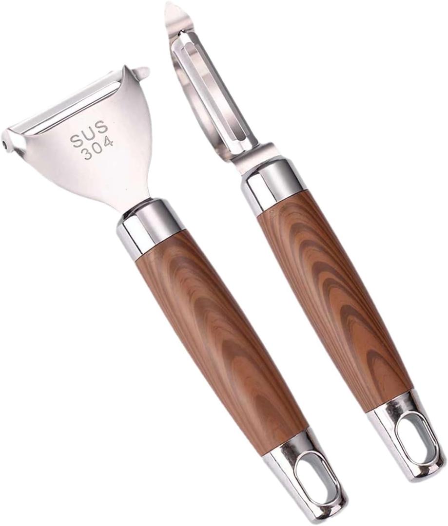 2 x Swivel Vegetable Peeler Set 2 Pack (Straight & Y-Type), Ultra Sharp Stainless Steel Blades with Grip Handle, Effortless Peeling for Potato, Carrot, Pumpkin, Cucumber, Apple & More