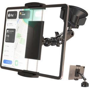 VasSmtCPH Tablet Mount for Truck Car ipad Holder Suction Cup Phone Stand for Windshield Dash Wall Vehicle Desk360 Metal Bracket for 4.7"-13" Tablet iPad Pro Air Mini iPhone
