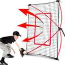 NET PLAYZ PitchBack Portable Baseball Rebound Net, 5ft x 3ft, Quick Set Up, Lightweight, Multi Angle Adjustment, Baseball Training Net, Suitable for Throwing, Pitching & Fielding, Black