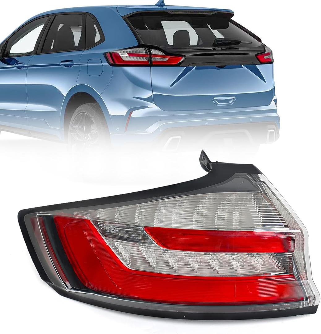 FIONE Tail Light Assembly [Full LED][w/o DRL] Compatible with Ford Edge SE/SEL 2019-2023 Rear Brake Lamp Outer Left Driver Side LH