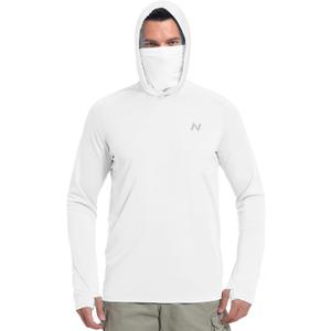 Sun Shirt UPF 50+ Men's Fishing Long Sleeve UV Protection Hoodie Hiking Rash Guard Swimming Running L