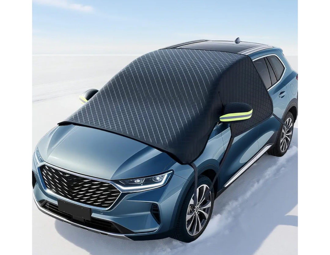 2PCS Windshield Snow Cover, Car Windshield Cover for Ice and Snow, Automotive Large Magnetic Windshield Frost Cover With Side Window and Mirror Protector in Winter, Suitable for Most Vehicle,Sedan,SUV