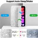 INFILAND for iPad mini 7 Case (A17 Pro), iPad mini 7th / 6th Generation Case 2024/2021 8.3 Inch, Glitter Cute Protective Cover with Clear Sparkle Back, Pencil Holder for Kids Girls, Silver (Sliver)