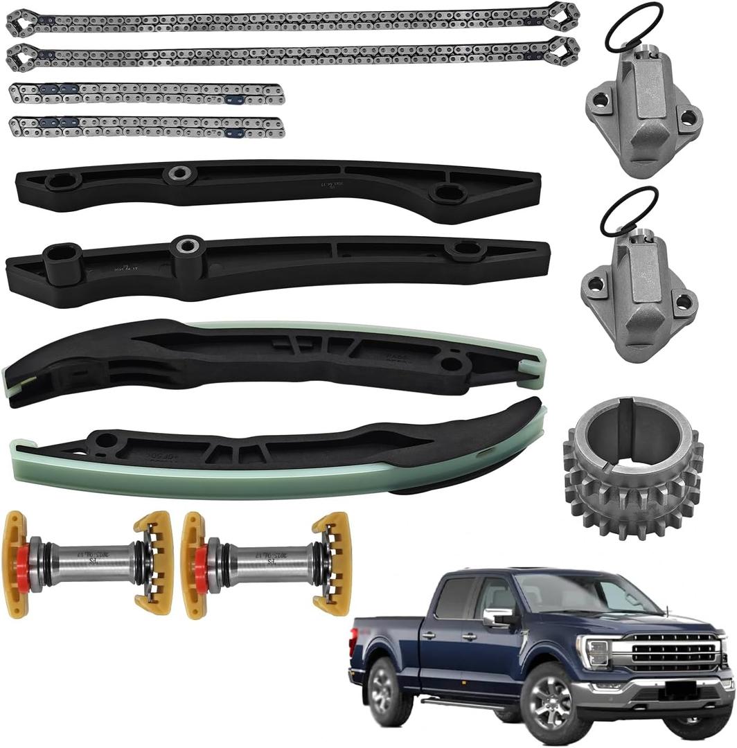 Timing Chain Kit Compatible with Ford F150 F-150 2018-2020, Fits for Ford Mustang 2018-2020 5.0L V8 GAS DOHC Naturally Aspirated Only Replace BR3Z6K254A