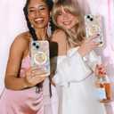 Toycamp for iPhone 15 Case - Compatible with Magsafe Aesthetic Cute Holographic i15 Case with Diamond Bling Lens Protector for Apple 15 Cover for Women Girls, Laser Butterfly