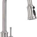 Brushed Nickel Kitchen Faucet with Pull Down Sprayer, Vintage 3 Mode Sprayer Kitchen Sink Faucet for Praticial Use, Antique Farmhouse Style, Deck Mount