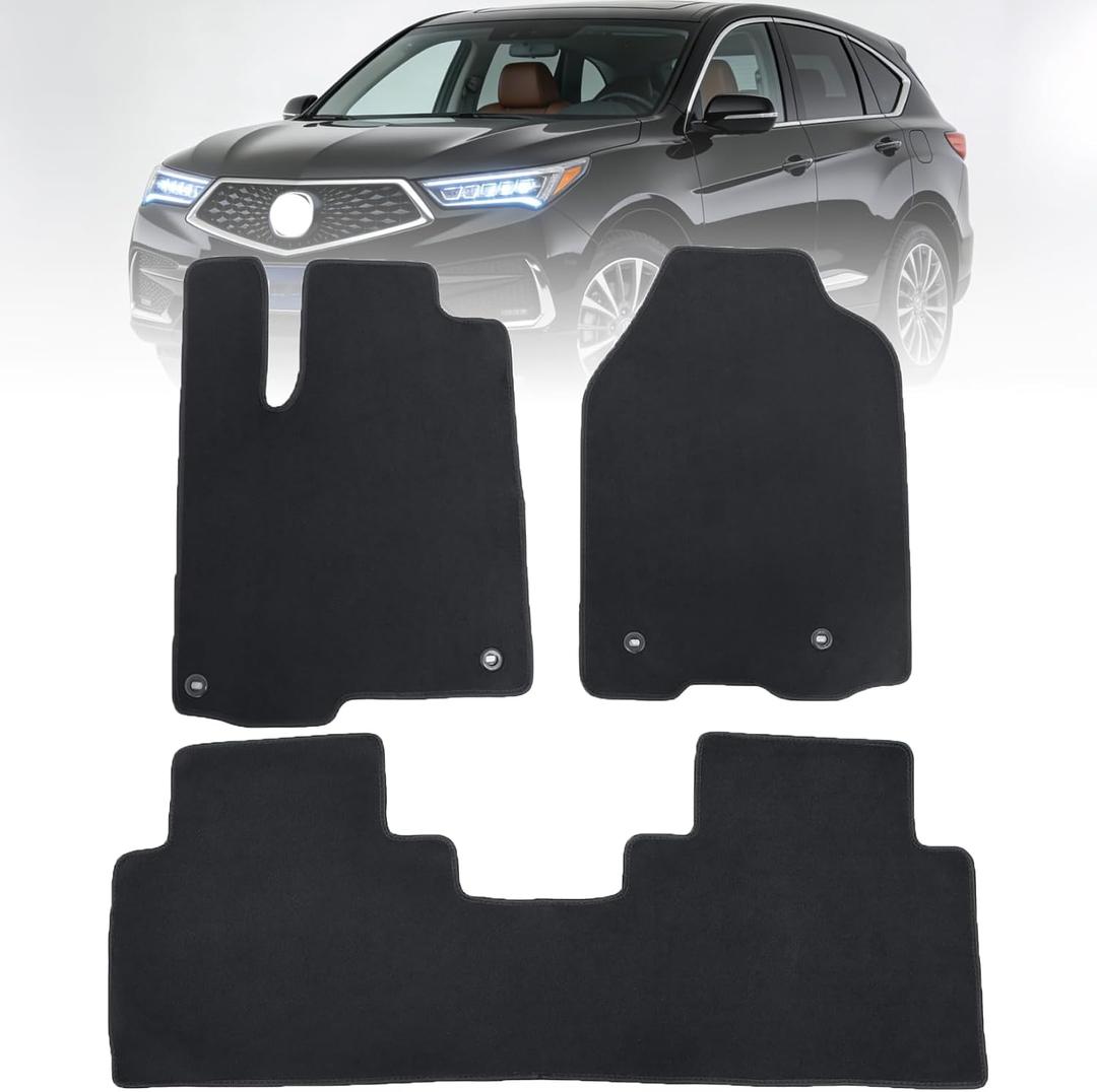 GXARTS Car Floor Mats Carpet Full Set All-Weather Protect Compatible with Acura RDX 2013 2014 2015 2016 2017 2018 | Waterproof Black Car Mats with Anti-Slip Backing 16"L x 13.5"W x 1"Th