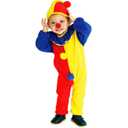 Kids Clown Costume Set - Toddlers Dress Up Jumpsuit with Clown Nose and Hat