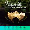 Huaxu Solar Lights Outdoor Garden, Crackle Globe Glass Lotus Decor, Waterproof LED Metal Flower Decorations for Patio,Lawn,Walkway,Tabletop,Ground