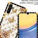Case Compatible with Samsung Galaxy A15 5G Case,Luxury Soft TPU & Hard PC Back for Girls Women,Shockproof Protective Cover,Diamond Butterfly