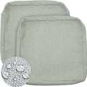 GUEGLSA Replacement Outdoor Cushion Covers 24x22x4 inch, Waterproof Patio Seat Cushion Slipcovers, Chair Cushion Slip Cover, Set of 2, Cream Turquoise