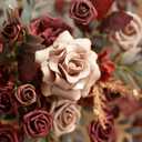 Ling's moment 2PCS Artificial Floral Swags Centerpieces Burgundy Wedding Flower Greenery Arrangements for Sweetheart/Head Table Decor Car Wall Window Arch Garden Decor Burgundy & Dusty Rose Maroon