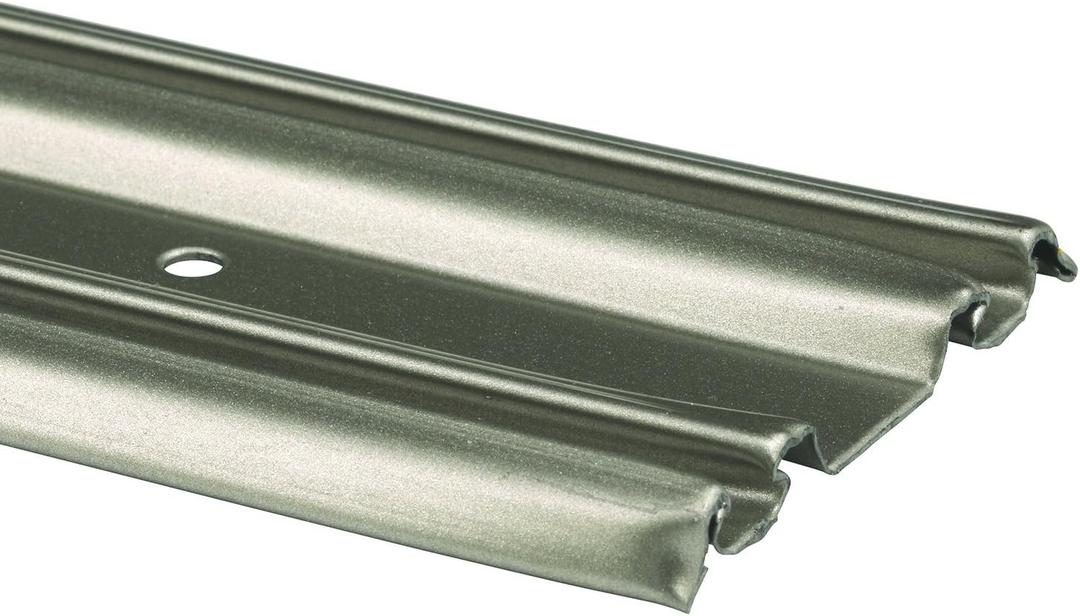 Prime-Line N 6876 By-Pass Mirror Door Bottom Track, 60 In., Roll-Formed Aluminum, Satin Nickel (Single Pack)