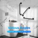 16 Inch Matte Black Shower Grab Bar-1" Diameter, iMomwee Stainless Steel Elderly Safety Bars, Bathroom Shower Balance Bar, Wall Handrail Support, Handicap Senior Disabled Pregnant Assist Bath Handle