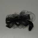 Geyoga 50s Fascinator Hat for Women Funeral Veil Hat Pillbox Cocktail Tea Party Headpiece and Lace Glove (Rhinestone Black)