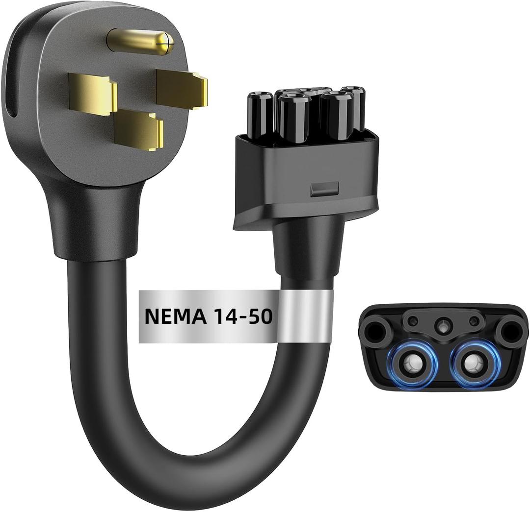NEMA 14-50 Adapter for Tesla Gen 2 Mobile Connector, 240V 32A Heavy-Duty EV Fast Charging Adapter, 17.5mm Cable 11 Inch Length, Safe Durable Charger for Tesla Model S 3 X Y Black