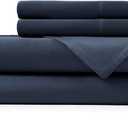 Hotel Sheets Direct 4 Piece Bed Sheet Set Queen, 100% Viscose Derived from Bamboo Sheets Set with 2 Pillowcases, Cooling & Breathable Luxury Bedding, Moisture-Wicking & Silky Soft Texture, Navy Blue
