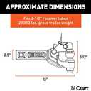 CURT 48012 Pintle Hitch with 2-5/16-Inch Trailer Ball, Fits 2-1/2-Inch Receiver, 20,000 lbs, 15-Inch Length