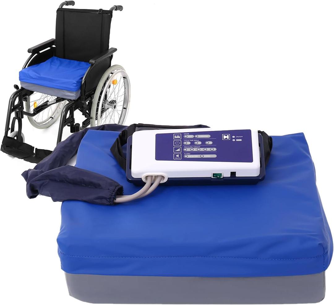 Alternating Pressure Wheelchair Cushion Pneumatic Waterproof Air Cell Cushion for Pressure Sore Relief Promotes Blood Flow Minimizes Tissue Deformation Relieve Coccyx Tailbone Pain Low Air Loss